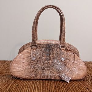 New Designer Nina Raye Genuine Crocodile Sachel signed + stmpd w Matching Wallet